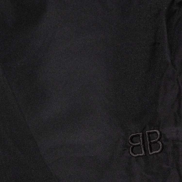 Pre Owned Balenciaga Black Synthetic Mesh Lined Running Shorts S