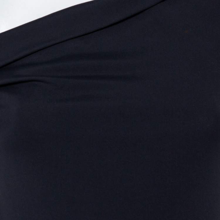 Pre Owned Balenciaga Charcoal Grey Knit One Shoulder Top S