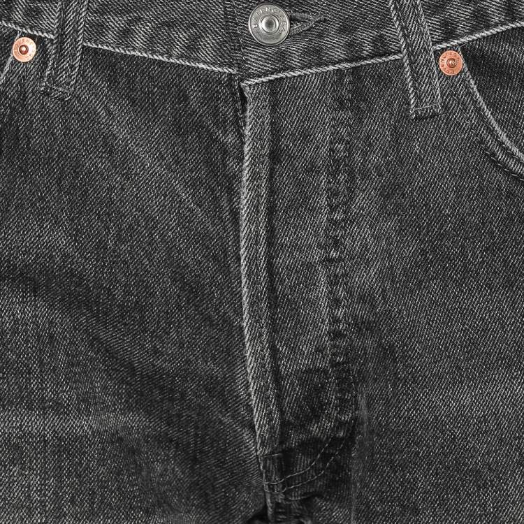Pre Owned Balenciaga Charcoal Grey Denim Raw Edge Detail Shorts M