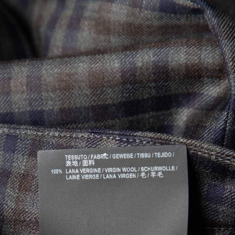 Pre Owned Balenciaga Brown Checkered Wool Asymmetrical Hem Skirt S