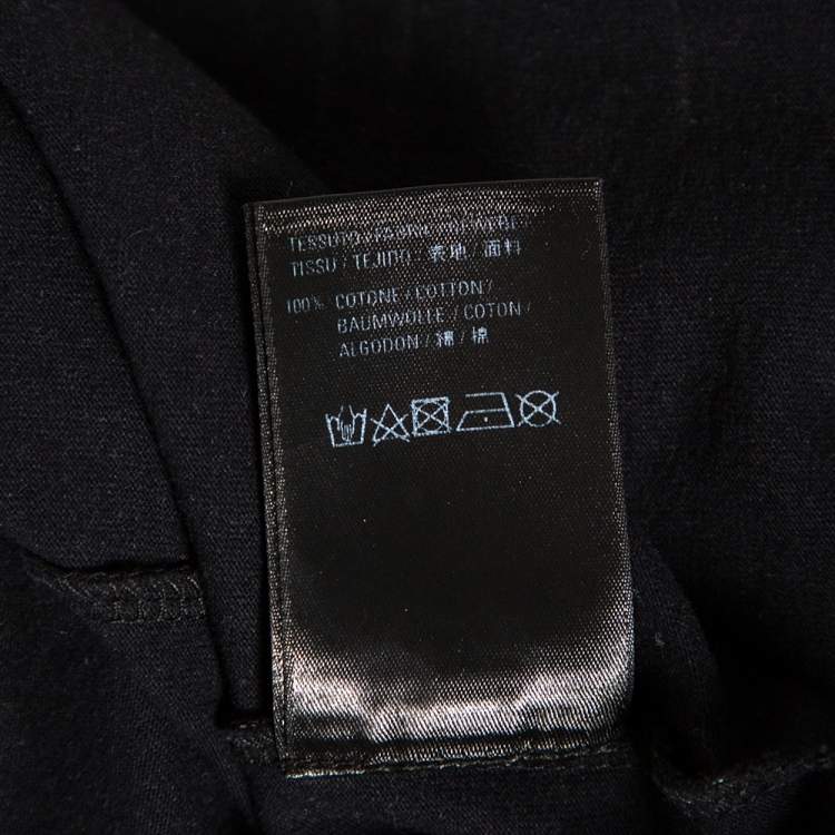 Pre Owned Balenciaga Black Cotton Diagonal Monogram Crewneck T-shirt XS