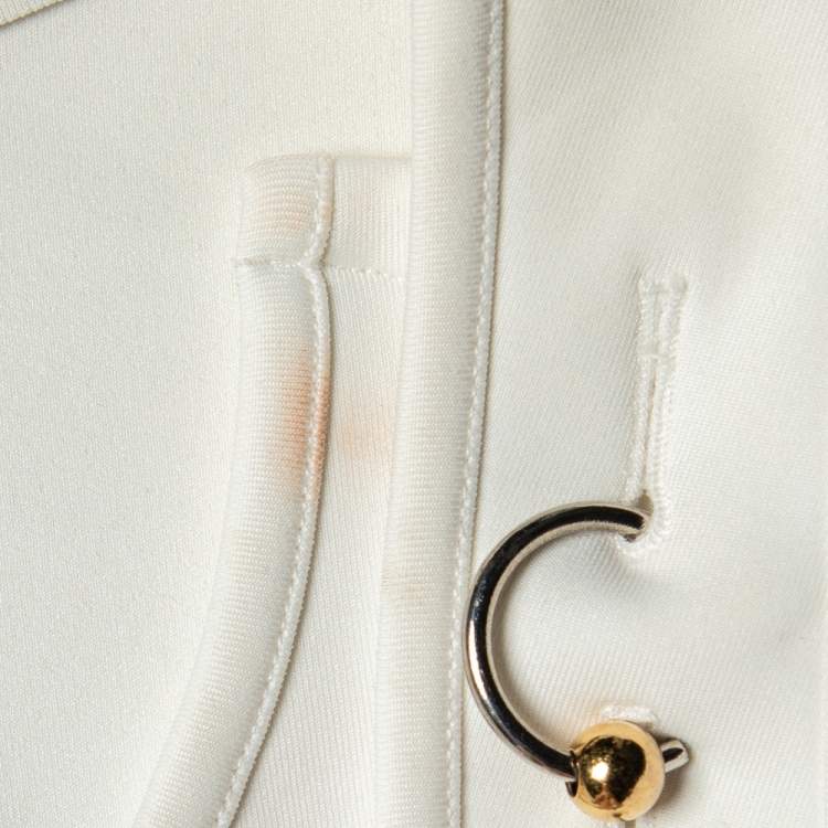 مملوكة مسبقًا Balenciaga White Knit Embellished Sleeveless Top L