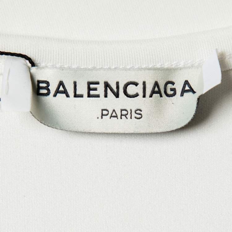مملوكة مسبقًا Balenciaga White Knit Embellished Sleeveless Top L