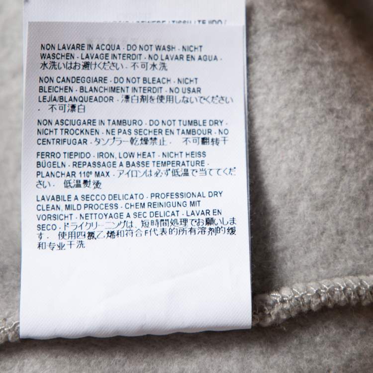 Pre Owned Balenciaga Light Grey Wool Collar Detailed Oversized Cropped Sweatshirt M