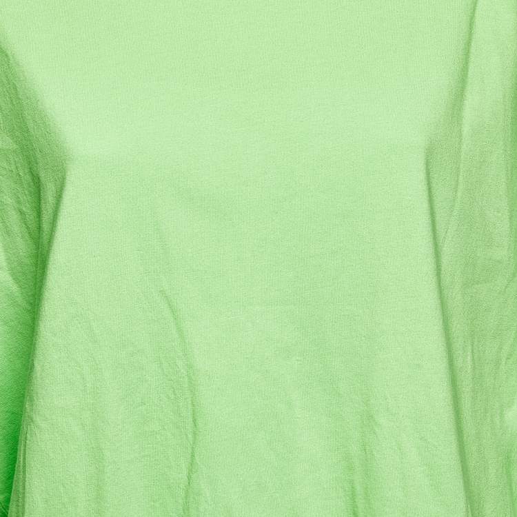 Pre Owned Balenciaga Neon Green Cotton Oversized Crewneck T-Shirt M