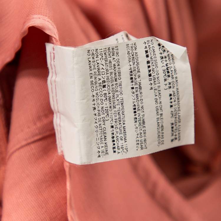 Pre Owned Balenciaga Peach Crepe Wide Leg High Waisted Pants M