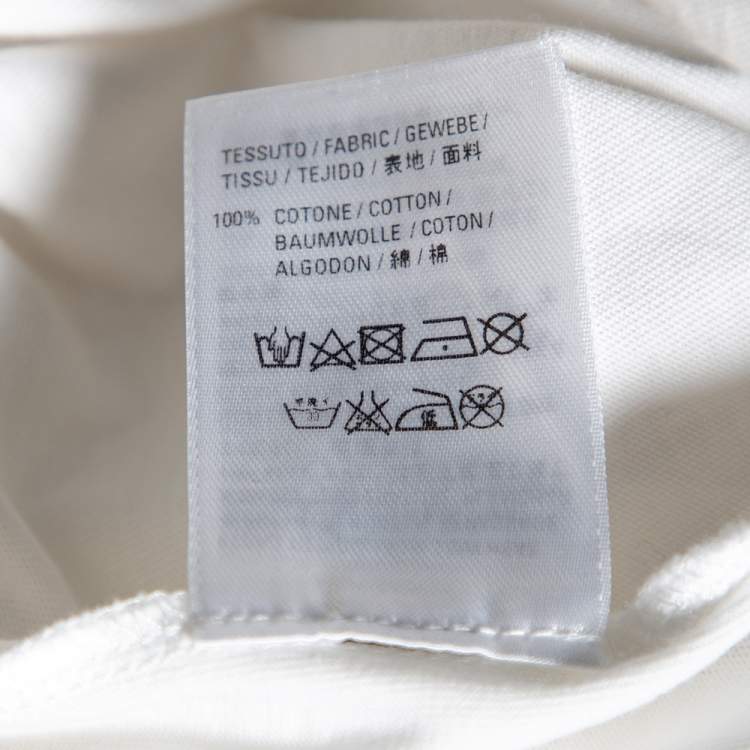 Pre Owned Balenciaga White Mode Logo Printed Cotton Crewneck T Shirt M