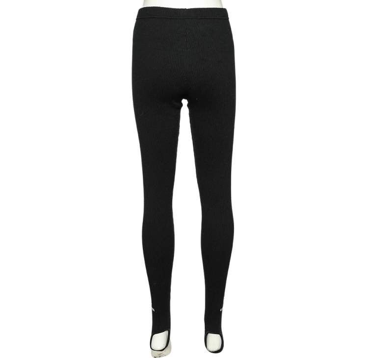 Pre Owned Balenciaga Black Rib Kit Stirrup Leggings M