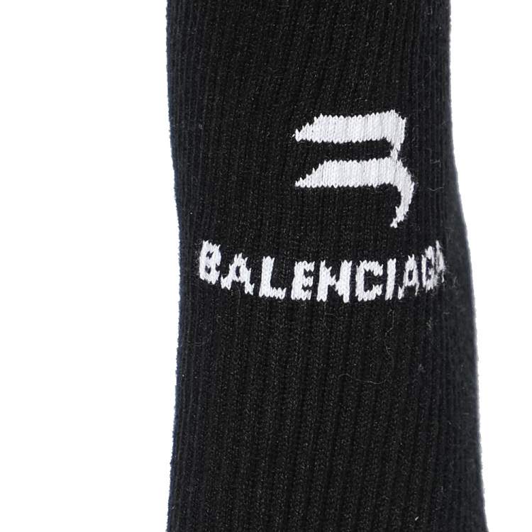 Pre Owned Balenciaga Black Rib Kit Stirrup Leggings M