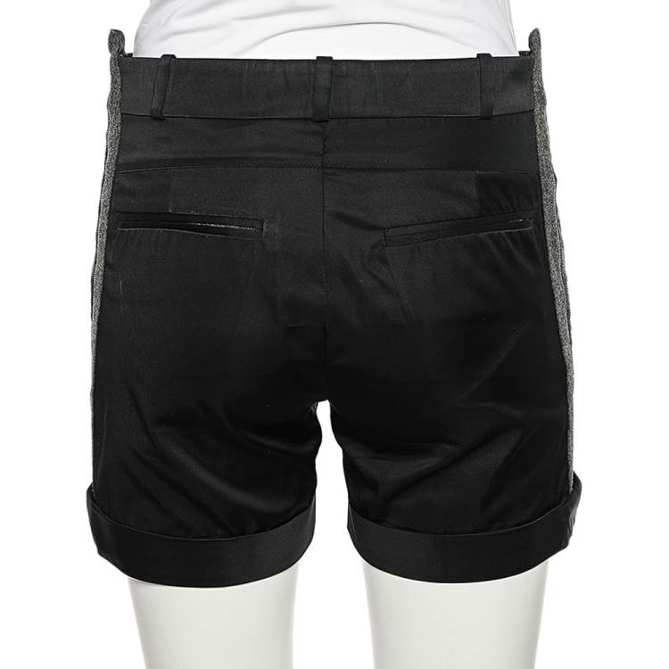 Pre Owned Balenciaga Black Synthetic Side Trim Detail Shorts S