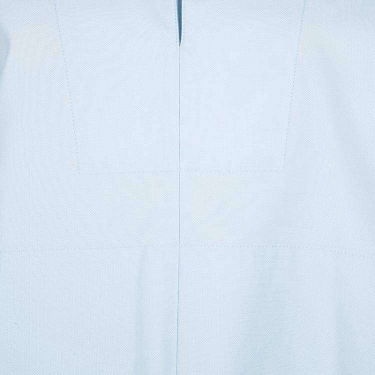 Pre Owned Balenciaga Blue Collared Yoke Detail Sleeveless Crop Top S