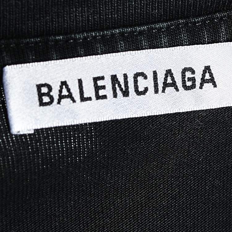 مملوكة مسبقًا Balenciaga Charcoal Grey Cotton Knit Oversized Crewneck T-Shirt M