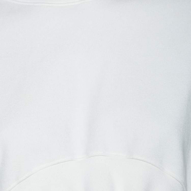 Pre Owned Balenciaga Off White Cotton Oversized Cropped Sweatshirt S