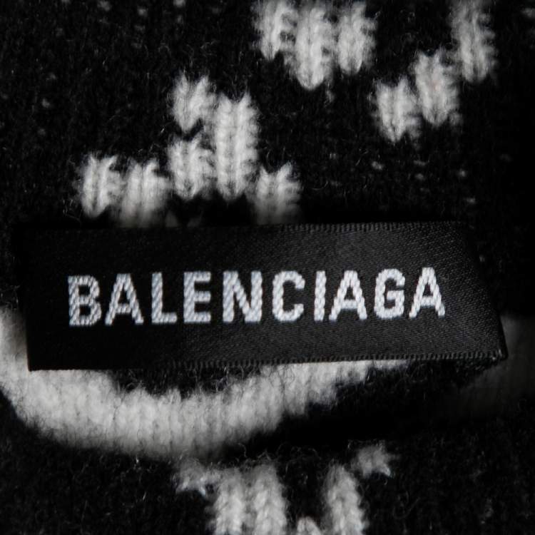 Pre Owned Balenciaga Black Intarsia Knit World Food Programme Crewneck Jumper XS