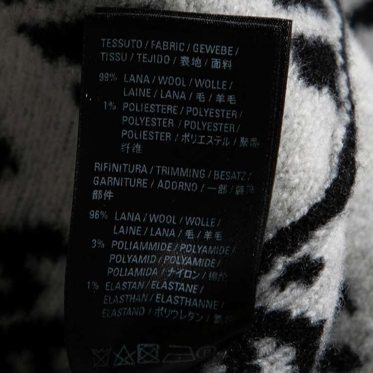 Pre Owned Balenciaga Black Intarsia Knit World Food Programme Crewneck Jumper XS