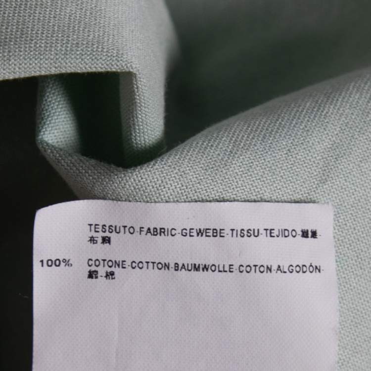 Pre Owned Balenciaga Green Leaf Printed Cotton Drop Armhole T-shirt S