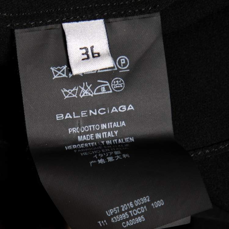 Pre Owned Balenciaga Black Silk Cape Sleeve Detailed Top S
