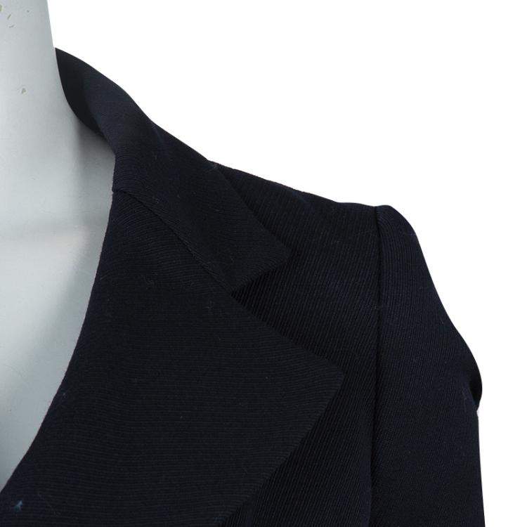 Pre Owned Balenciaga Paris Navy Blue Wool Double Breasted Blazer S