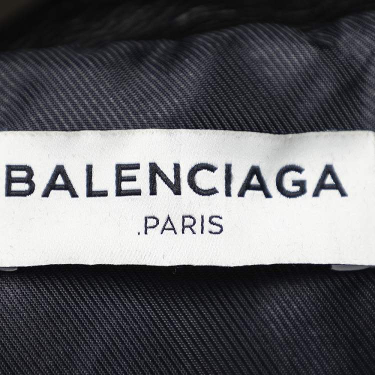 Pre Owned Balenciaga Black Leather Biker Jacket S