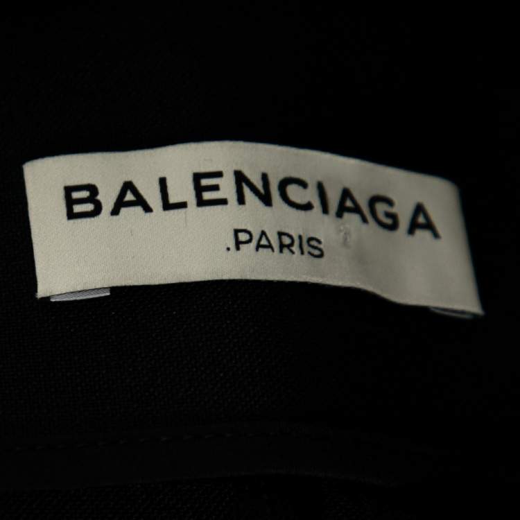 Pre Owned Balenciaga Black Mohair & Wool Draped Pants S