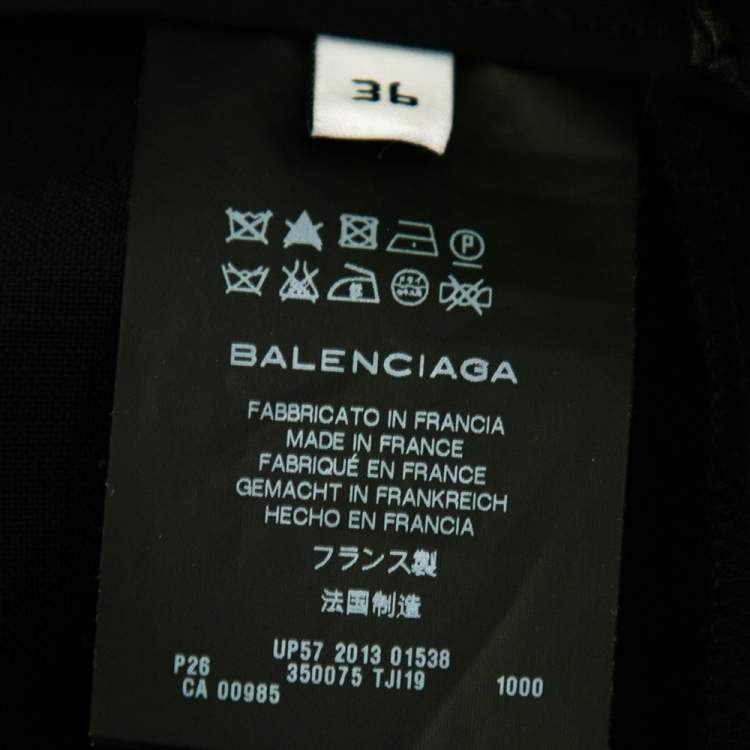 Pre Owned Balenciaga Black Mohair & Wool Draped Pants S