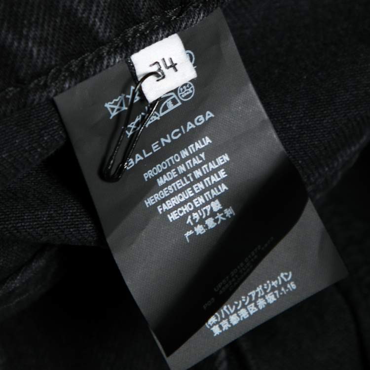 Pre Owned Balenciaga Black Denim High Waisted Giant Flared Jeans S