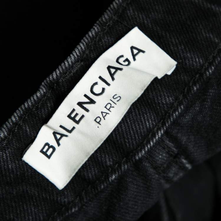 Pre Owned Balenciaga Black Denim High Waisted Giant Flared Jeans S