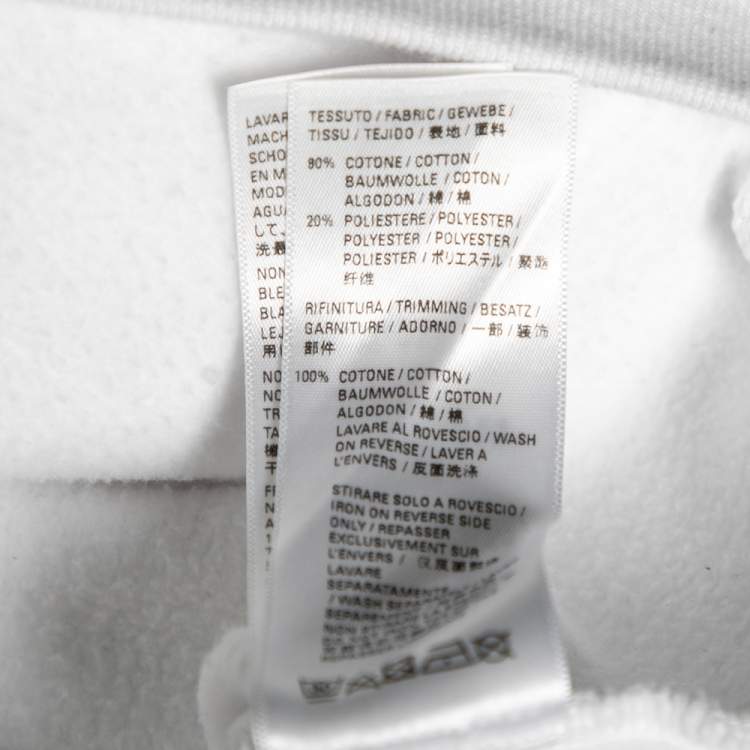 Pre Owned Balenciaga White Cotton Logo Printed Long Sleeve Hoodie L