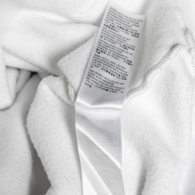 Pre Owned Balenciaga White Cotton Logo Printed Long Sleeve Hoodie L