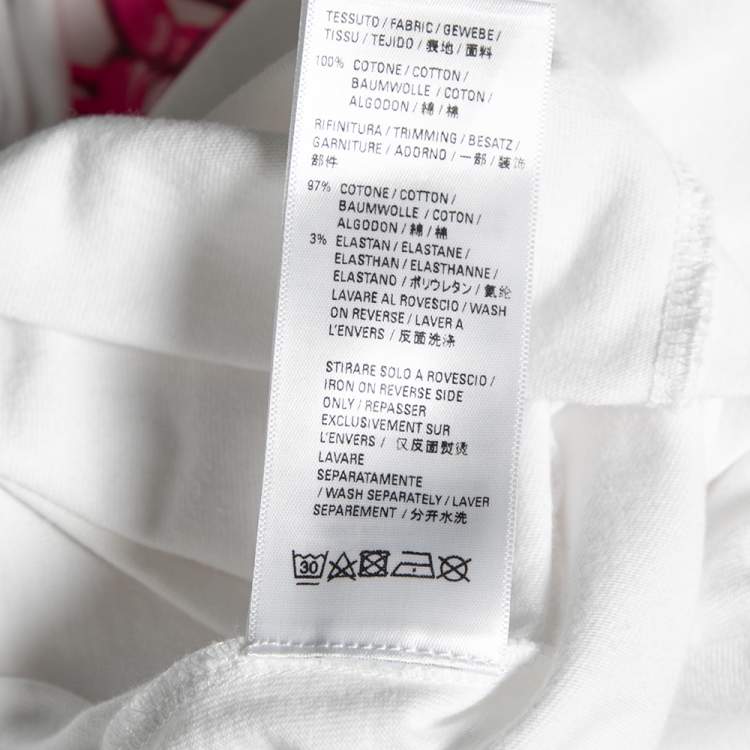 Pre Owned Balenciaga White Cotton Slime Printed Crewneck Top XS 