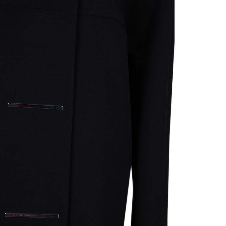 Pre Owned Balenciaga Black Embellished Cocoon Coat S