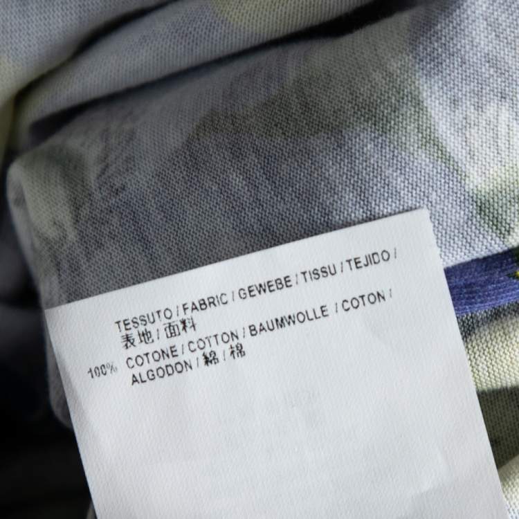 Pre Owned Balenciaga Multicolor Floral And Stripe Printed Cotton Dress S
