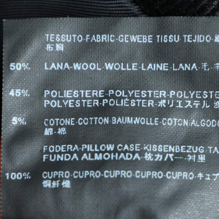 Pre Owned Balenciaga Black Wool Blend Quilted Detail Button Front Jacket M