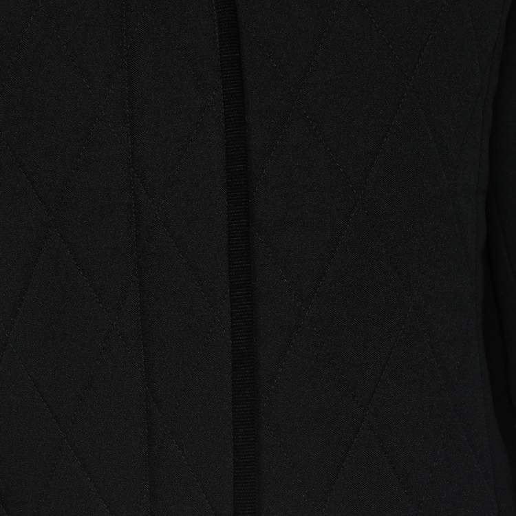 Pre Owned Balenciaga Black Wool Blend Quilted Detail Button Front Jacket M