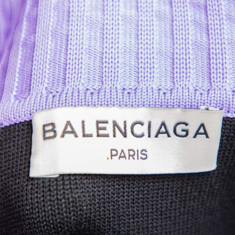 Pre Owned Balenciaga Colorblock Knit Midi Dress M