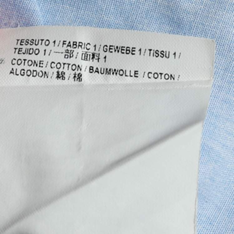 Pre Owned Balenciaga Blue Striped Cotton Oversized Shirt M