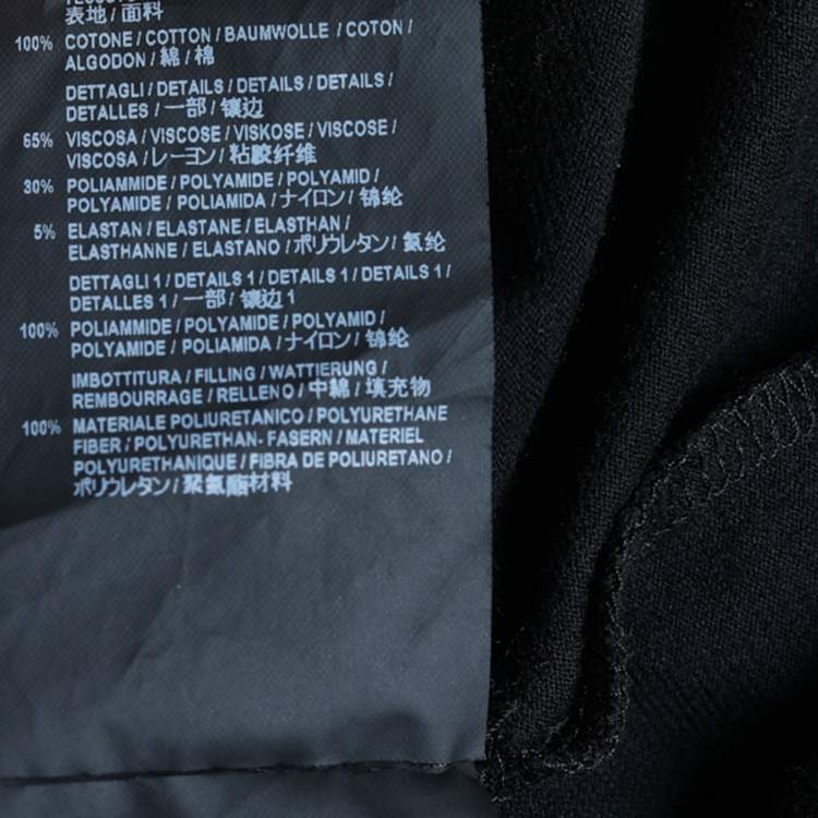 Pre Owned Balenciaga Black Jersey & Neoprene Car Mat T-Shirt M
