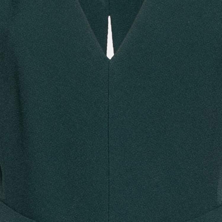 Pre Owned Balenciaga Forest Green Crepe Cut-Out Back Detail Sleeveless Dress M