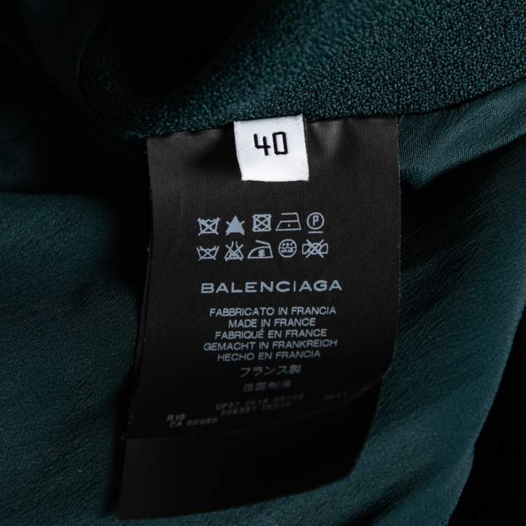 Pre Owned Balenciaga Forest Green Crepe Cut-Out Back Detail Sleeveless Dress M