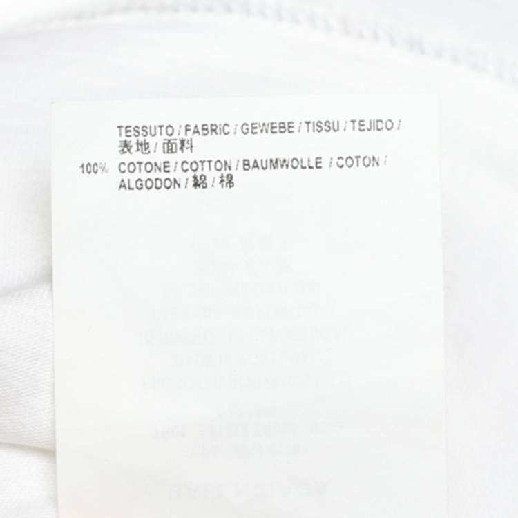 Pre Owned Balenciaga White Retro Print Cotton Jersey T-Shirt S