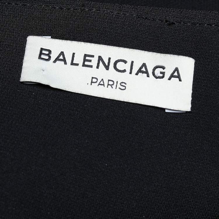 Pre Owned Balenciaga Black Crepe Pocket Wrap Detailed Asymmetric Skirt M
