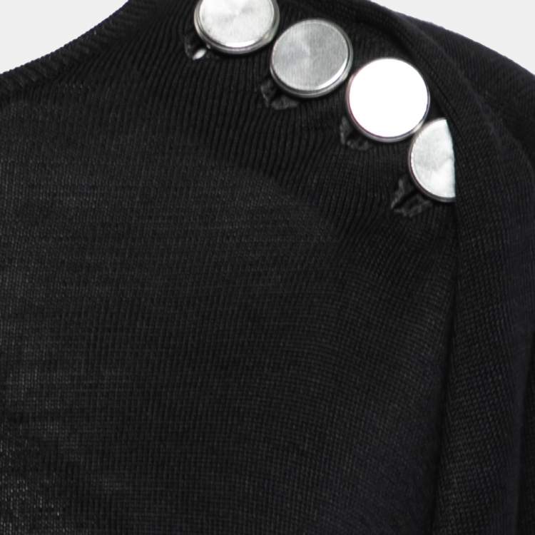 Pre Owned Balenciaga Back Silk Knit Low Back Long Sleeve Dress S