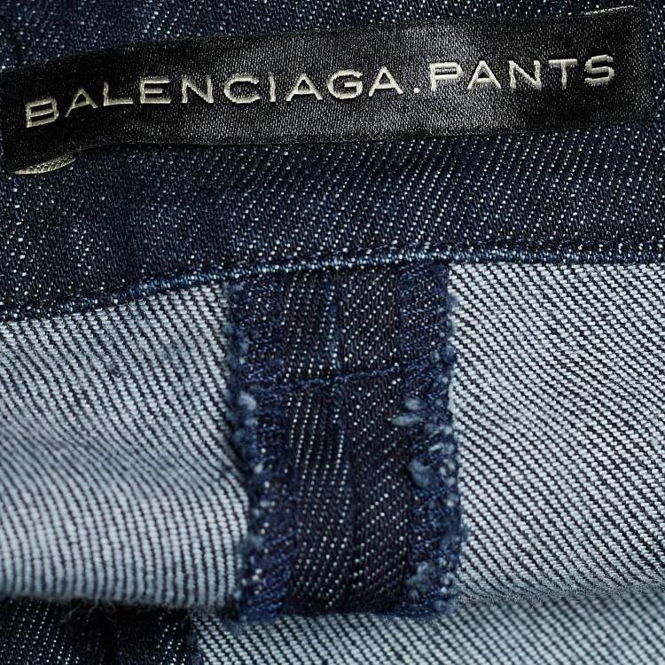 Pre Owned Balenciaga Pants Indigo Dark Wash Denim Skinny Jeans M