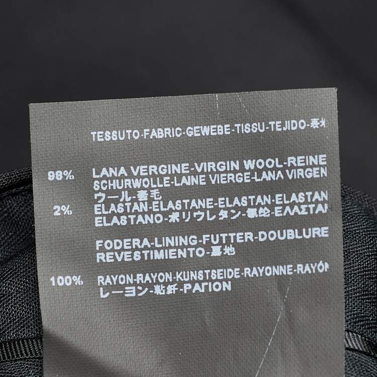 Pre Owned Balenciaga Black Stretch Wool Cropped Wide Leg Trousers L