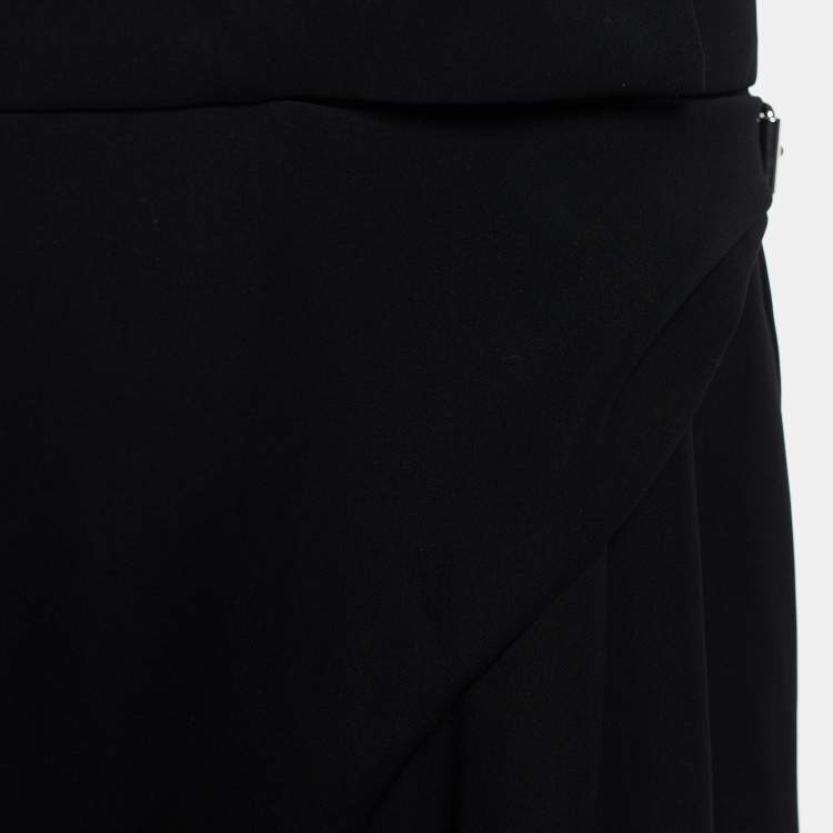Pre Owned Balenciaga Black Crepe Draped Capri Trousers M