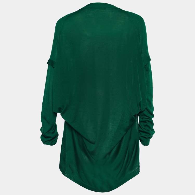 Pre Owned Balenciaga Green Knit Button Down Cardigan M