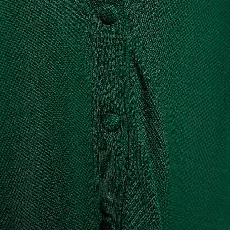 Pre Owned Balenciaga Green Knit Button Down Cardigan M