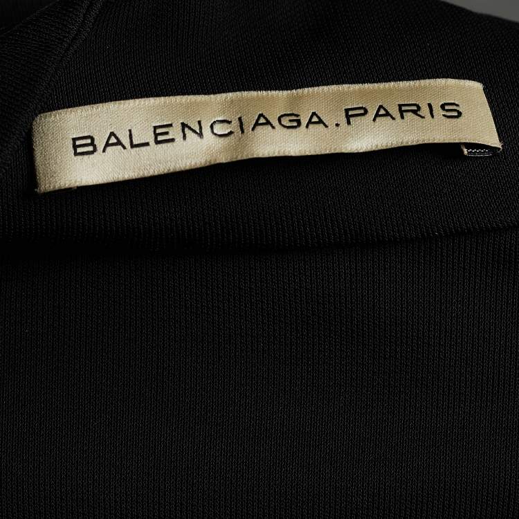 Pre Owned Balenciaga Black Jersey V-Neck Top S