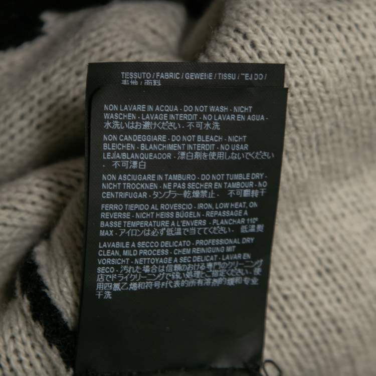 Pre Owned Balenciaga Black Wool Blend Allover Logo Crew Neck Sweater S