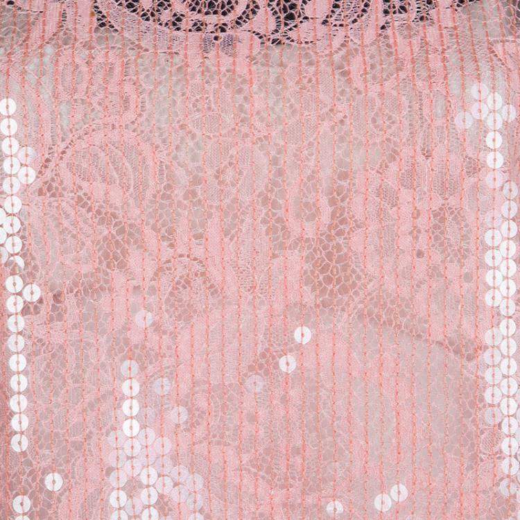 مملوكة مسبقًا Balenciaga Pink Lace Sequin Embellished Sleeveless Top L